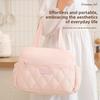 Quilted Insulated Lunch Bag Portable Thermal Food Tote Bag, Waterproof Reusable Bento Cooler Handbag for Office Workers Students Picnic Travel Food