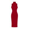 Elegant European & American French High Neck Sleeveless Dress - Waist-Cinching Tight Base Layer, Hip-Hugging Long Design for Spring/Summer