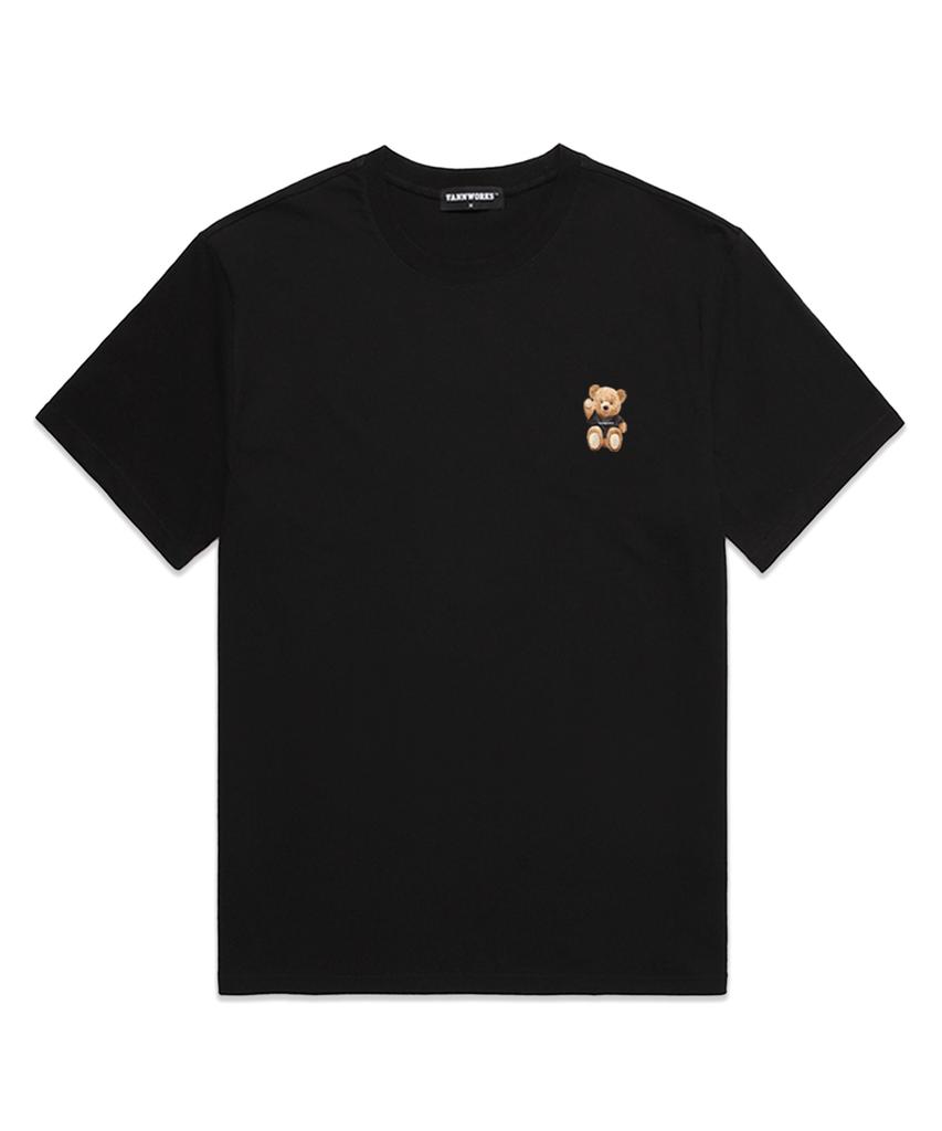 VANNWORKS Mini Sitting Bear Oversized Short Sleeve T-Shirt (Vndts215) Black