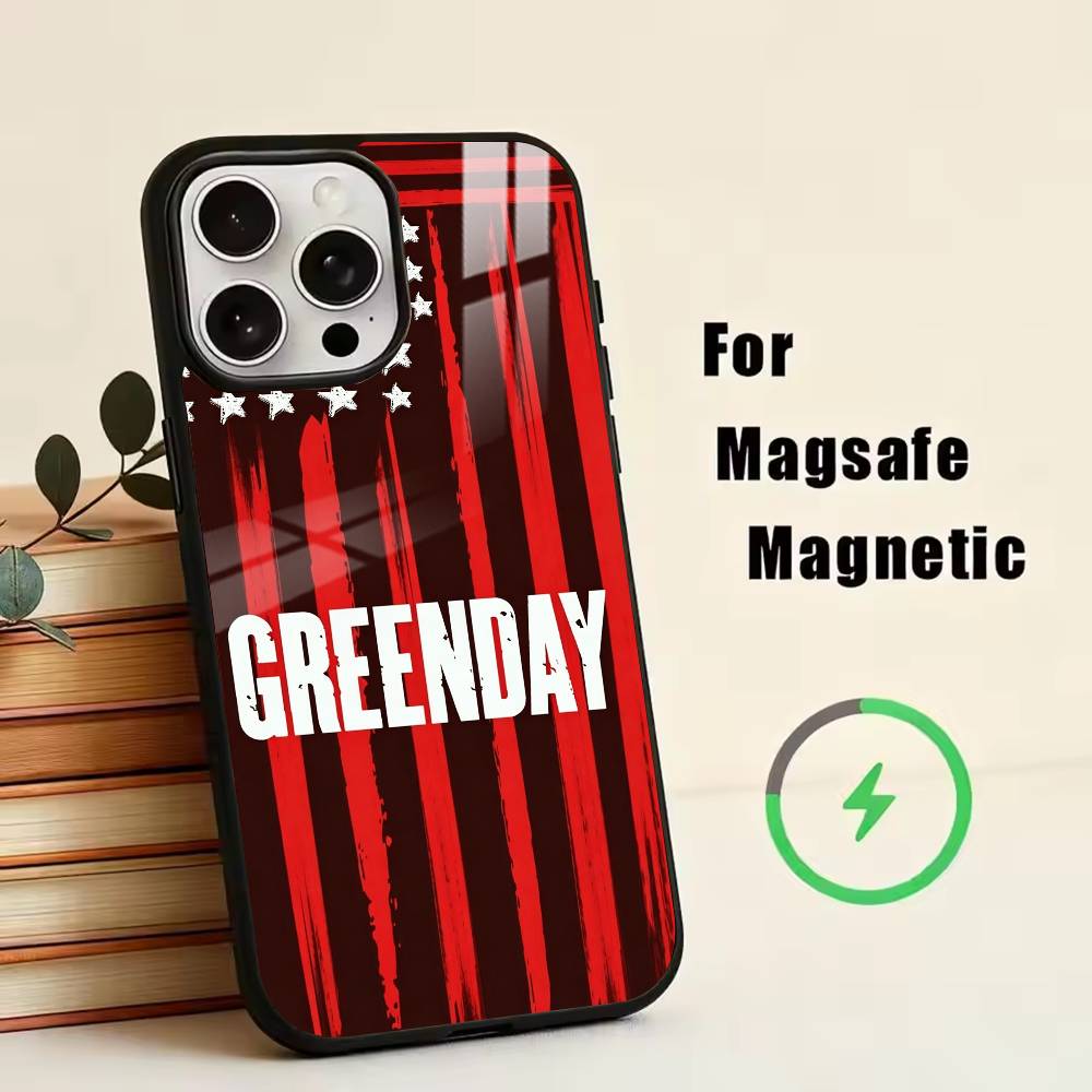G-Green Day B-Band holiday Phone Case For iPhone17,16,15,14,13,12,11 Plus,Pro Magnetic For Magsafe Wireless Charging