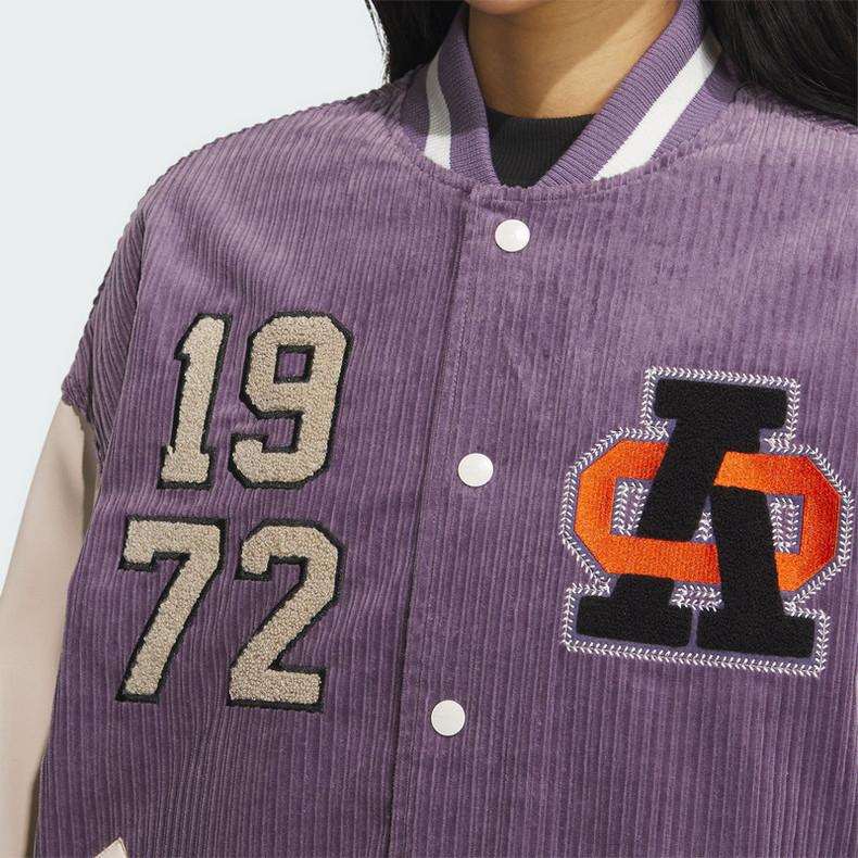 Adidas Originals Veste Bomber Ample Brodée Femmes Vêtements d'Extérieur Violet IN1080