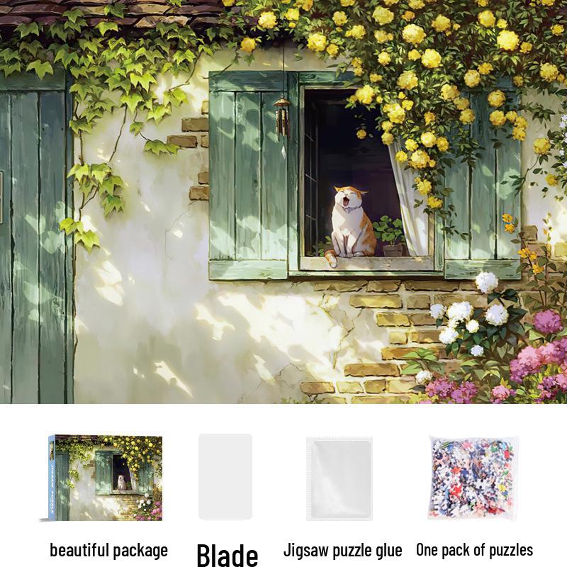 1,000-Piece Cute Healing Jigsaw Puzzle: Adult High-Difficulty Decompression Toy, Educational Gift for Girls