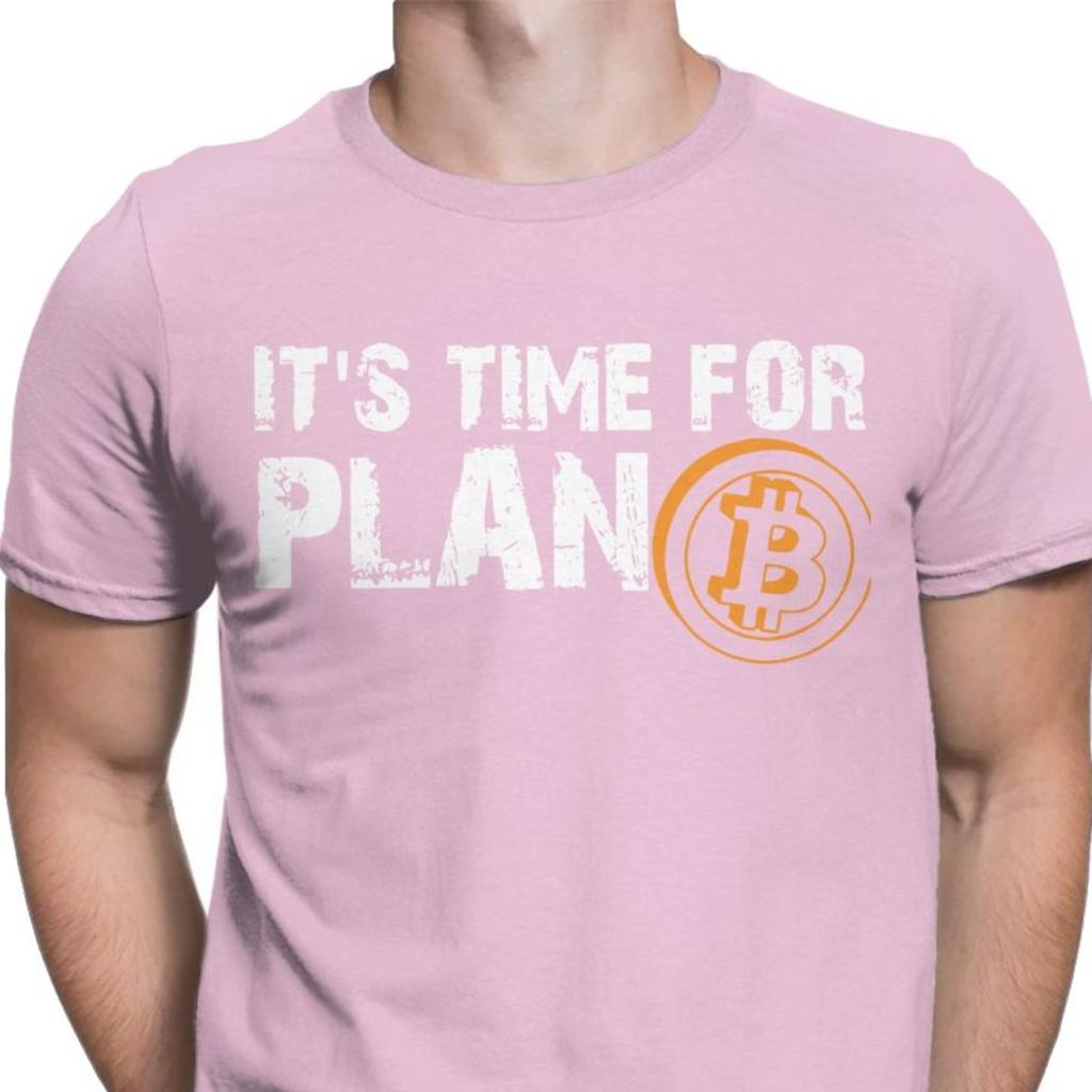 Mens Its Time For Plan B Bitcoin BTC Crypto Currency T Shirts Cryptocurrency Blockchain Christmas TShirts Drop Ship