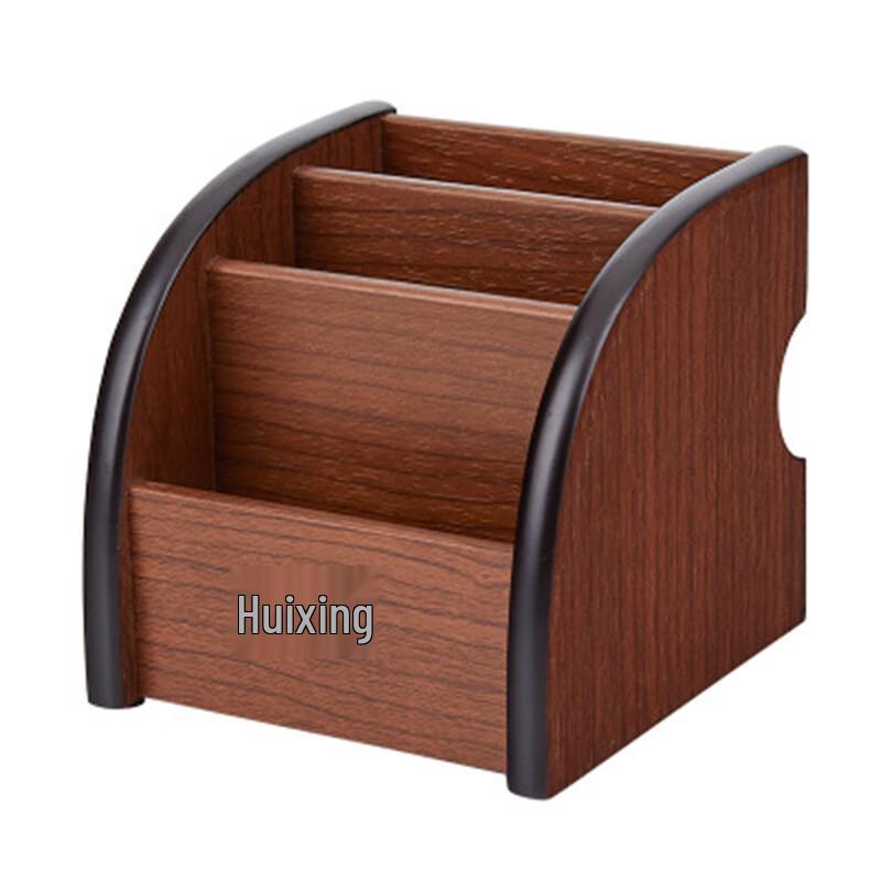 Huixing Creative Wooden Rotating Desk Organizer Pen Holder