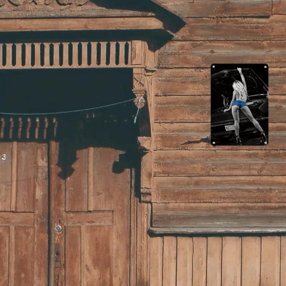 Vintage Metal Wall Art Retro Car Model Decor 7.9x11.9 Inch - Easy To Hang Ideal Gift For Home Bar Cafe Garage