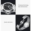 CHENXI Solid Stainless Steel Strap Quartz Watch Men Octagonal Alloy Case Striped Dial Business Men's Wristwatches with Calendar
