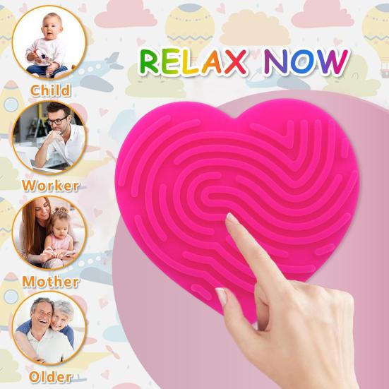 Love Heart Sensory Activity Board Stress Relief Silicone Strip Fidget Toy Fine Motor Skills Kids Adults Oval Educational Busy Board