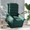 Electric Massage Recliner with Rising Assistance Dark Green Fabric