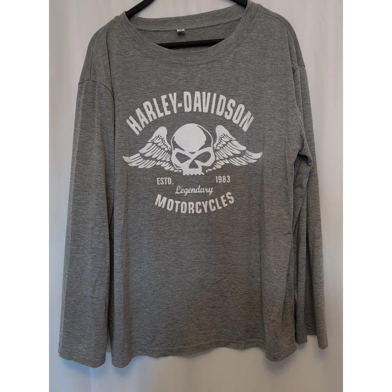 American Retro Harley Long Sleeve 1983 Legend Motorcycle Skull Loose Top