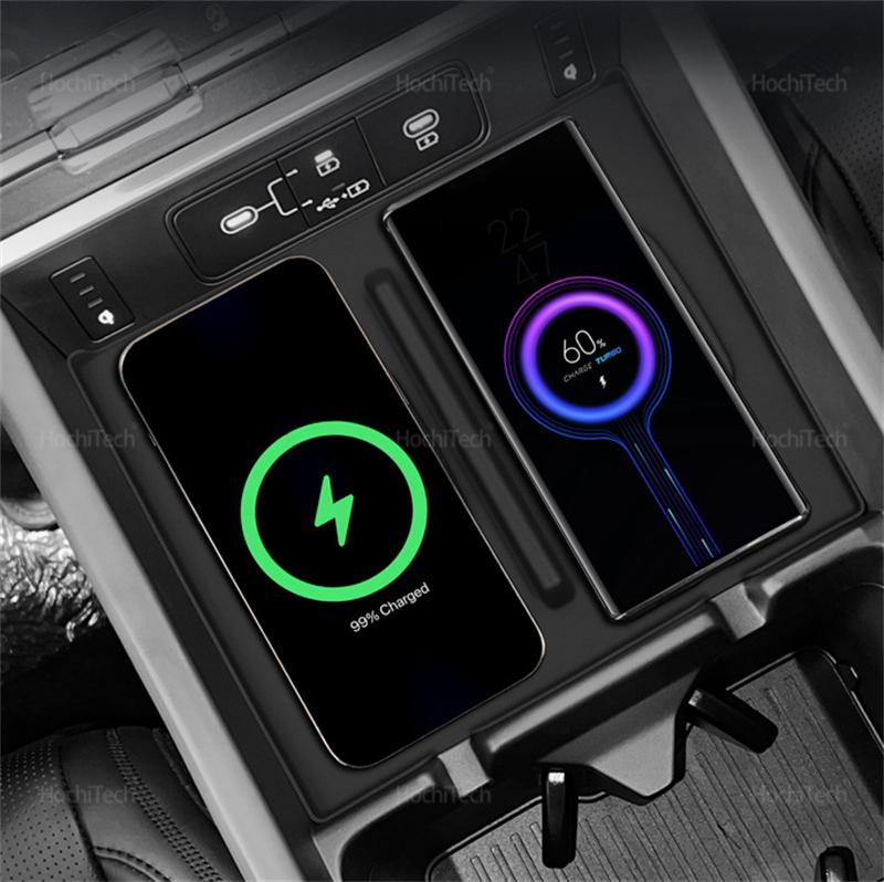 Wireless Charging Silicone Pad For Hyundai Santa Fe MX5 2024 2025 2026 Central Control Charger Protector Cover Anti-Slip Mat