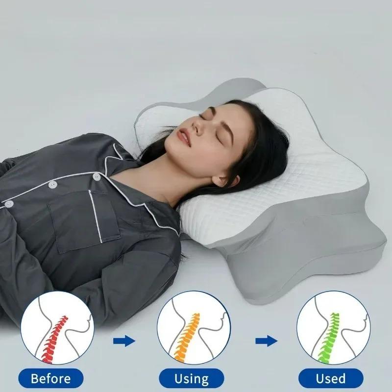 Ergonomic Butterfly Pillow, Slow Rebound Pillow Core, Improve Stiff Neck Pain