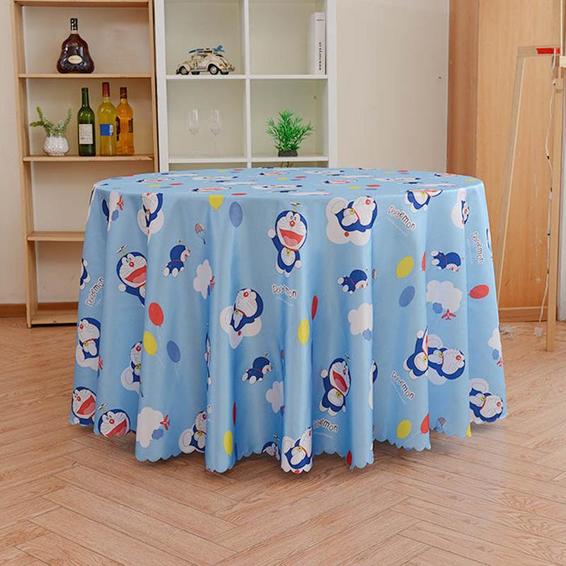 Hotel Tablecloth Children'S Birthday Party Cartoon Doraemon Robot Cat Tablecloth Animation Round Restaurant Tablecloth