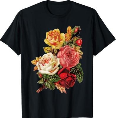 Graphic Vintage Roses Cute Floral Flowers Bouquet Novelty T-Shirt