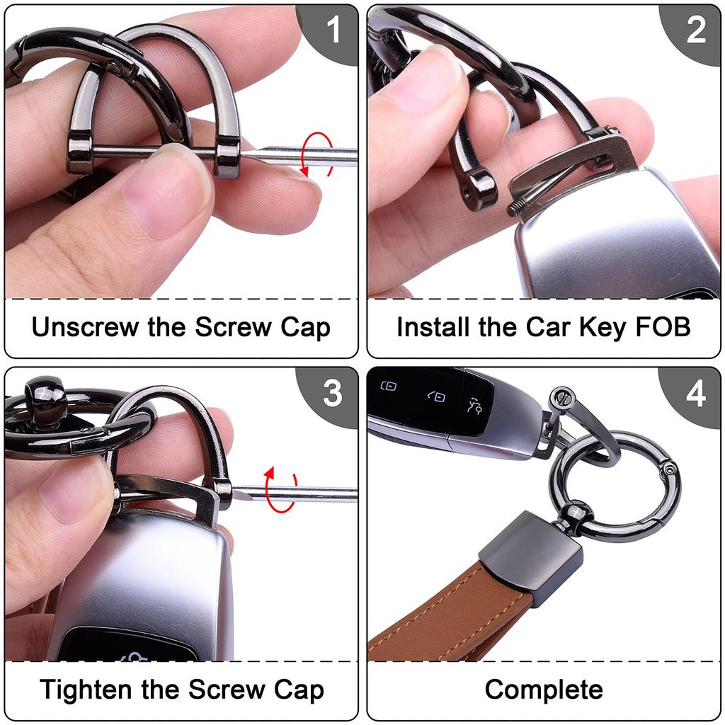 Wisdompro Car Key Chain, Genuine Leather, Car Key Chain, Lost