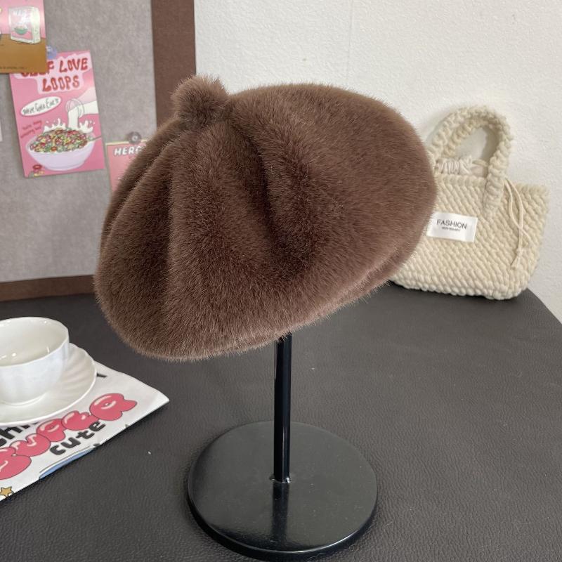 Retro Beret Hat Autumn Winter Women British Hepburn Stylish Artist Painter Hats Thick Warm Woolen Pumpkin Beanies Cap