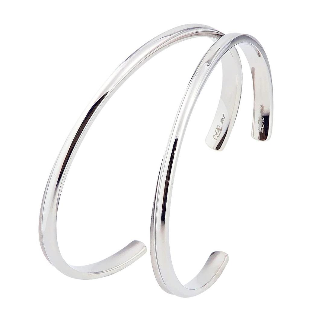 Amore Pair of Pair of Stainless Matte Cross for Women and Gift [La Eterno] Bangles, Bracelets, Steel, Silver, Simple, Slim, Bangle, Men, Present,
