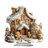Acrylic Gingerbread House Christmas Ornament - Waterproof Desktop Decoration for Kids' Gifts