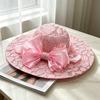 French lace big eaves bucket hat European and American fashion foldable beach sun hat beach sun hat