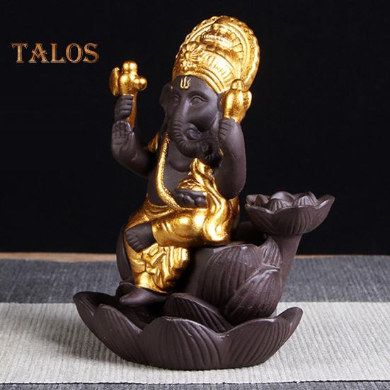 CO&LO Lord Ganesha India Elephant God Backflow Incense Burner Censer Holder Gift Decor