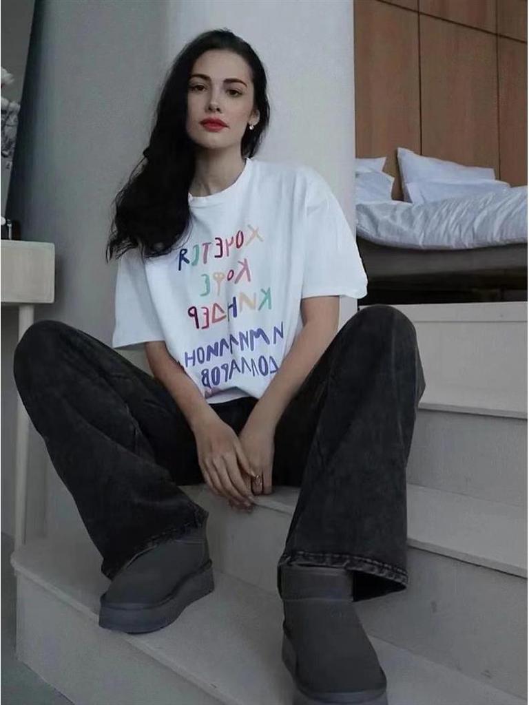 Windy Retro 100% Cotton T-shirt, Little Wind Girl 2025 Trend, European & American Fashion, Summer Ins Short Sleeve, High-end Design