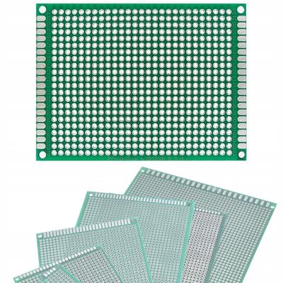 Çift Taraflı Prototip Kartı 60 x 80 mm – THT Montajı İçin Evrensel | Delik Aralığı 2,54 mm | Yeşil Lehim Maskesi