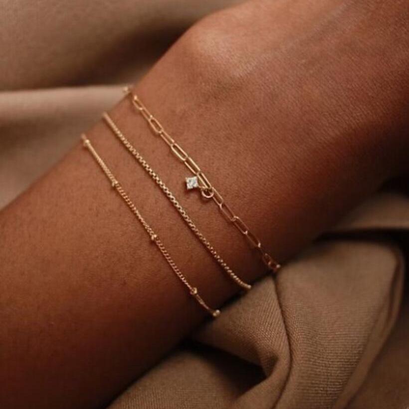 

14Pcs Gold Color Bracelet Sets Boho Retro Thick Twist Cuban Chain Bracelet for Women 2026 New Trendy High Quality Jewelry Gifts