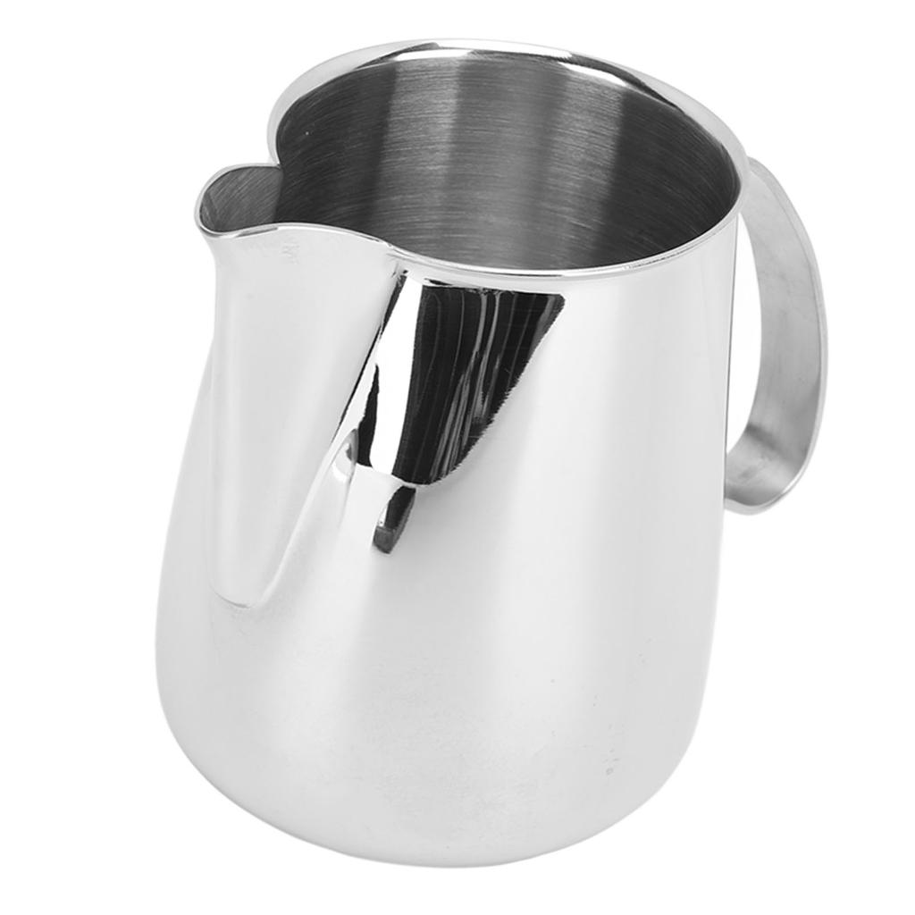 Frothing Cup 304 Stainless Steel Drip Free Pointed Spout Integrated Milk Frother Cup Coffee