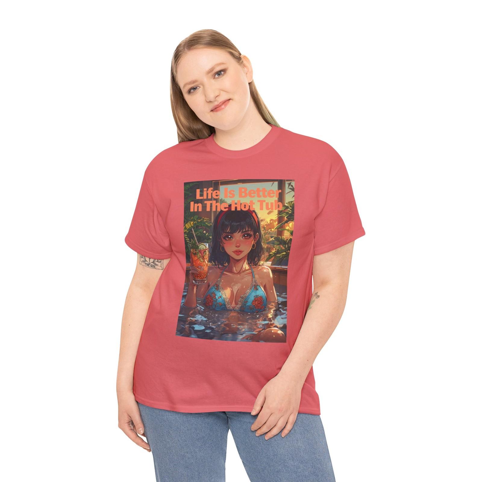 Unisex Heavy Cotton Tee - Life is Better In The Hot Tub - Summer Pool Ocean Wear M