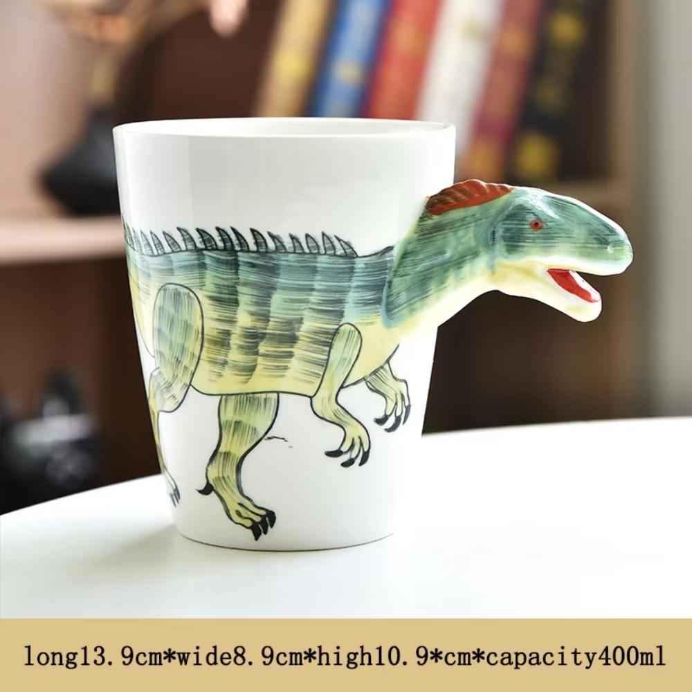 Tazze Novelty Dinosauro 3D Carine Tazze da Caffè e Tazza da Tè in Ceramica con Manico a Forma di Collo di Dinosauro Tazza da Acqua Regalo per Bambini Adulti Ragazzi