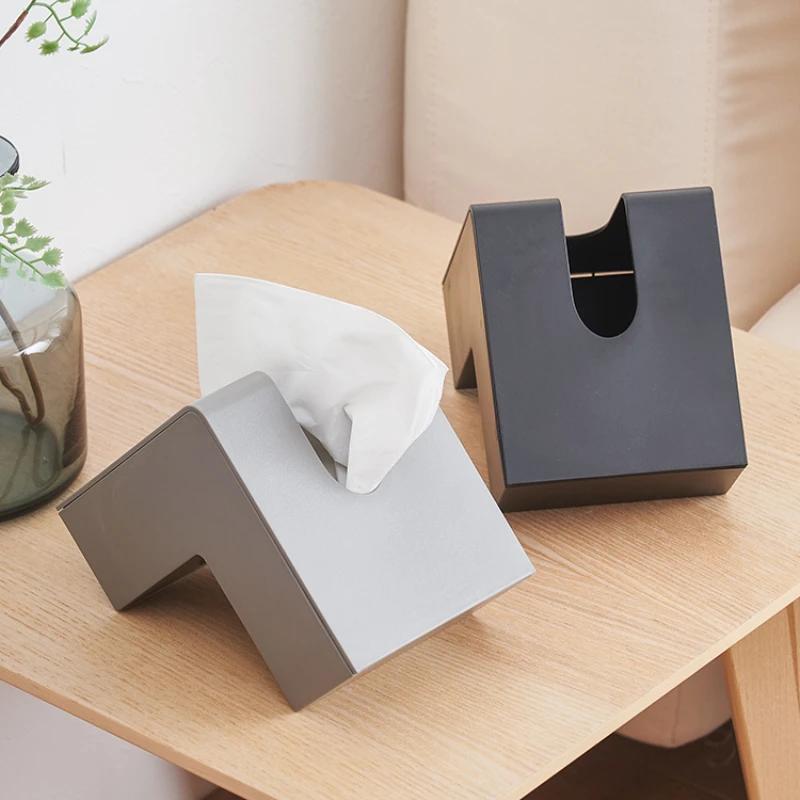 Japanese Creative Ins Style Paper Box L-shaped Tissue Box Living Room Minimalist Facial Tissue Paper Box