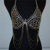 Exaggerated Rhinestone Sling Bra Chain Fringed Belly Dance Waist Chain Sexy Flash Diamond Thong Body Chain Set