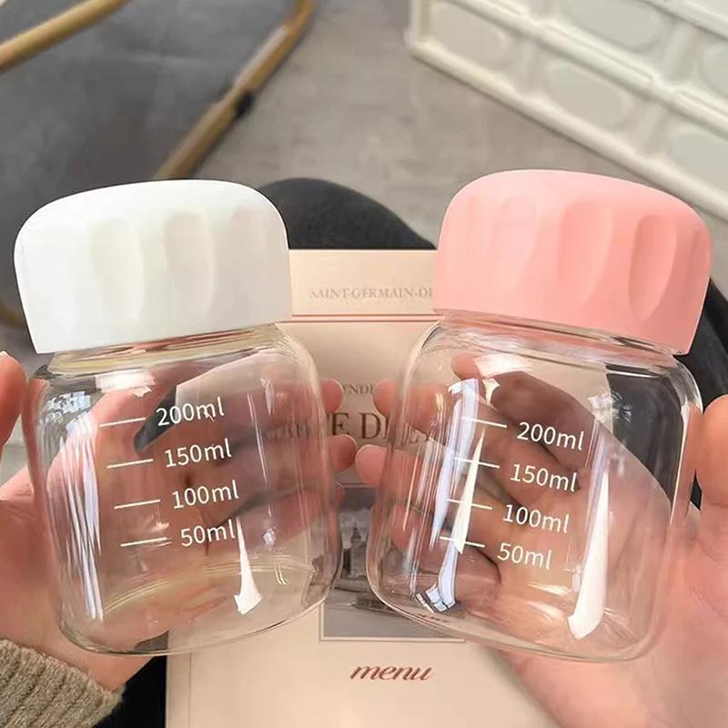 300Ml High Borosilicate Glass Water Cup Transparent With Scale Mini Fat Cup Portable Juice Mug Drink Container Travel Home Gift