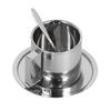 Ensemble 3 pièces Tasse à café isotherme Ensemble Tasses à double paroi en acier inoxydable Tasse à thé au lait avec soucoupe Ensemble cuillère