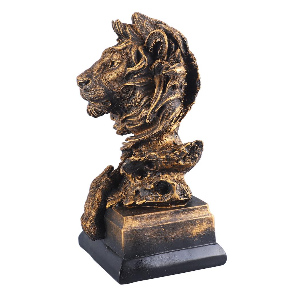 Lion Resin Statue Innovative Vintage Exquisite Lion Figure for Home Decoration Living Room Porch