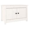 Armoire à chaussures - Blanc - Bois de pin massif - 2 portes - 70x38x45,5 cm - Meuble d'entrée