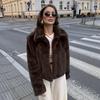 European and American Women's Clothing Autumn and Winter New Fashion Temperament Lapel Artificial Effect Fur Jacket