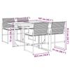 VidaXL Garden Dining Set Cushions 5pcs Black Wicker, Outdoor Dining Set, Dining Furniture of 3295058