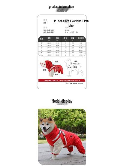Windproof & Waterproof Dog Raincoat: Four-Legged Storm Suit for Medium & Small Dogs