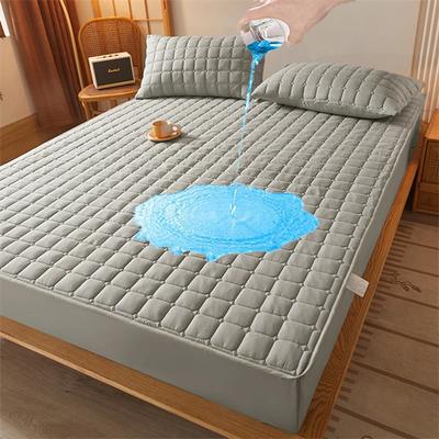 100% lençol de cama à prova d'água, capa de colchão acolchoada, anti-ácaro, protetor antibacteriano, capa de cama grossa, colcha (Sem fronhas)
