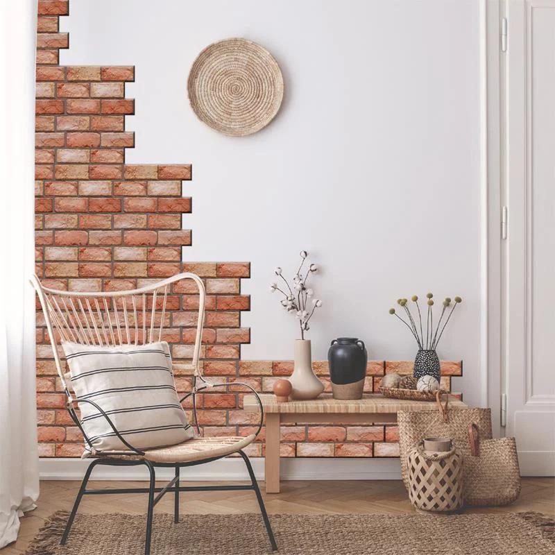 3D Imitation Brick Wall Stickers 30Cmx30Cm Diy Removeable Self-Adhesive Waterproof Wallpaper Living Room Kitchen Art Decoration
