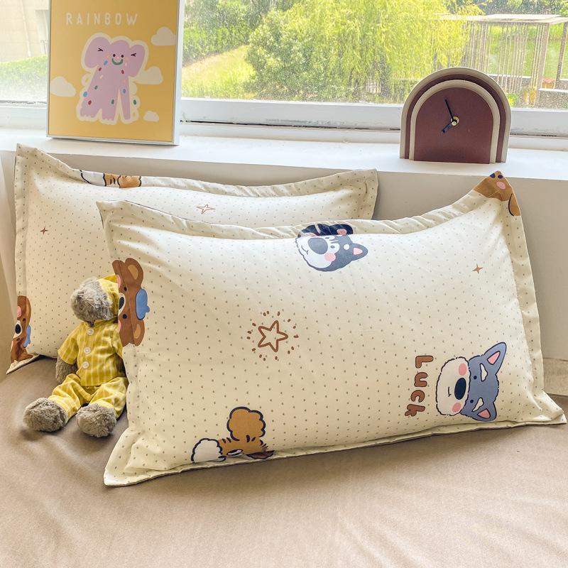 Dormitory Cartoon Printing Three-piece Set, Small Fresh Bed Sheet Quilt Cover, Skin-friendly Four-piece Set