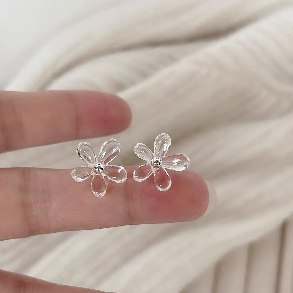 Transparent Geometric Earrings Made Resin Metal Combined Fashionable Luxurious Trendy Design Earrings Women's Parties Jewelry