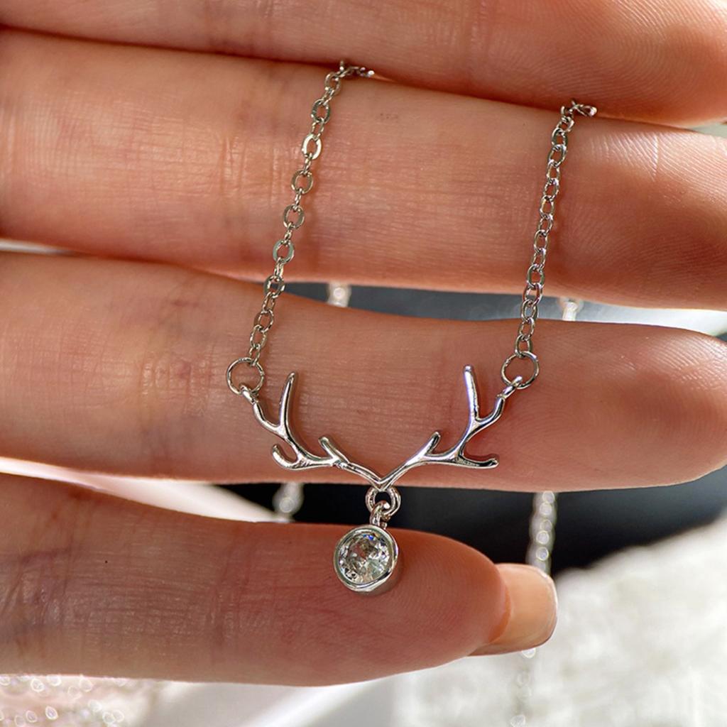 Minimalist Elk Antler Single Stone Dainty Neck Jewelry