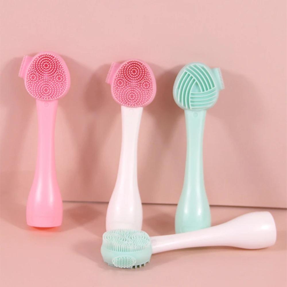 Soft Hair Silicone Facial Cleanser Brush Handheld Skin Care Tool Cleansing Brush  Deep Wash