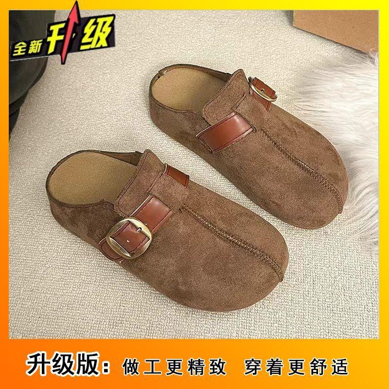 Корейская версия универсальной сумки головная половина тапочек женщины носят удобные ленивые Birkenstock тапочки женские осенние новые модели 35