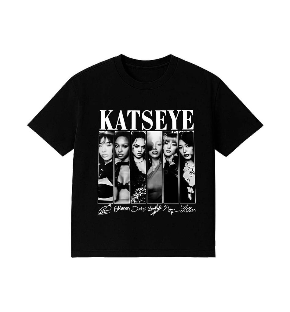 Retro Katseye Beautiful Chaos T-shirts Kpop Tee Woman and Man Oversized Tee Graphic Short Sleeve T-Shirt Unisex Men Women Summer