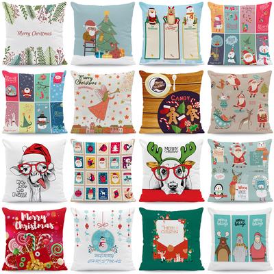 Merry Christmas Cushion Cover Home Christmas Decoration Christmas Gift Happy New Year Pillow
