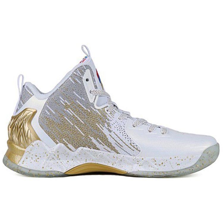 Anta KT2 KT Mittelhohe Basketballschuhe Herren Weiß Gold 11731101-5