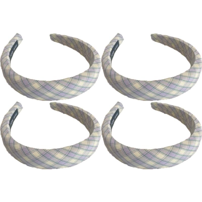Cloth Plaid Sweet Headband Women's Korean Fashion Fresh Hair Band Outdoor Hair Accessories