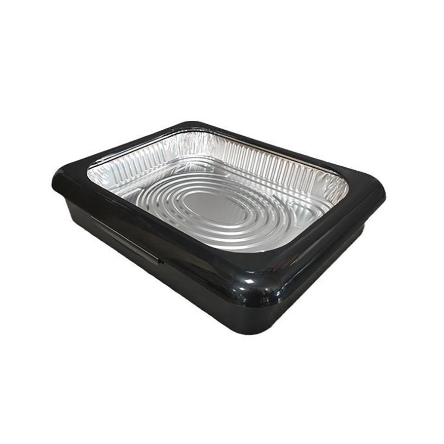 

Поднос для сервировки еды, штабелируемые алюминиевые держатели для сковородок, контейнер для еды, изоляция, ланч-бокс, прямоугольные подносы из алюминиевой фольги чёрный